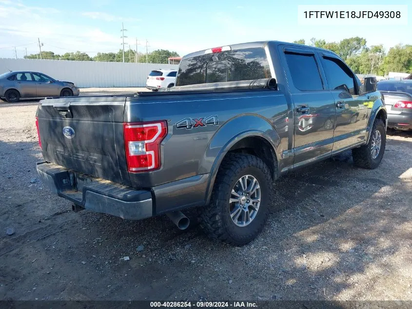 2018 Ford F-150 Lariat VIN: 1FTFW1E18JFD49308 Lot: 40286254