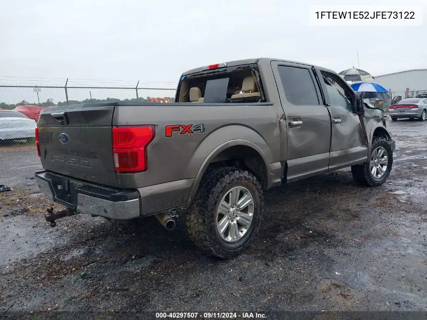 2018 Ford F-150 Lariat VIN: 1FTEW1E52JFE73122 Lot: 40297507