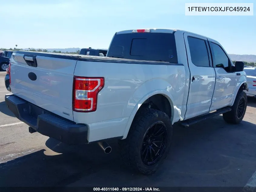 2018 Ford F-150 Xlt VIN: 1FTEW1CGXJFC45924 Lot: 40311040