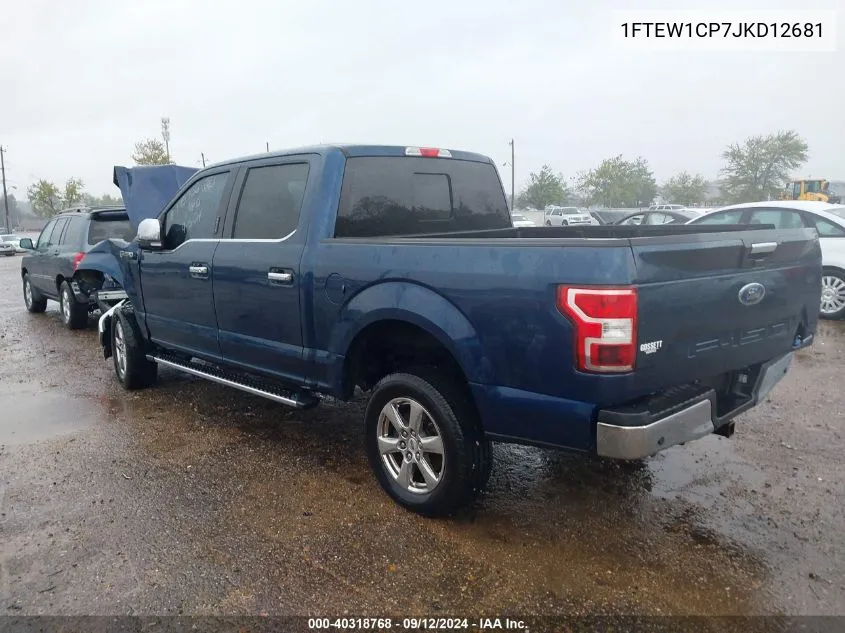 2018 Ford F150 Supercrew VIN: 1FTEW1CP7JKD12681 Lot: 40318768