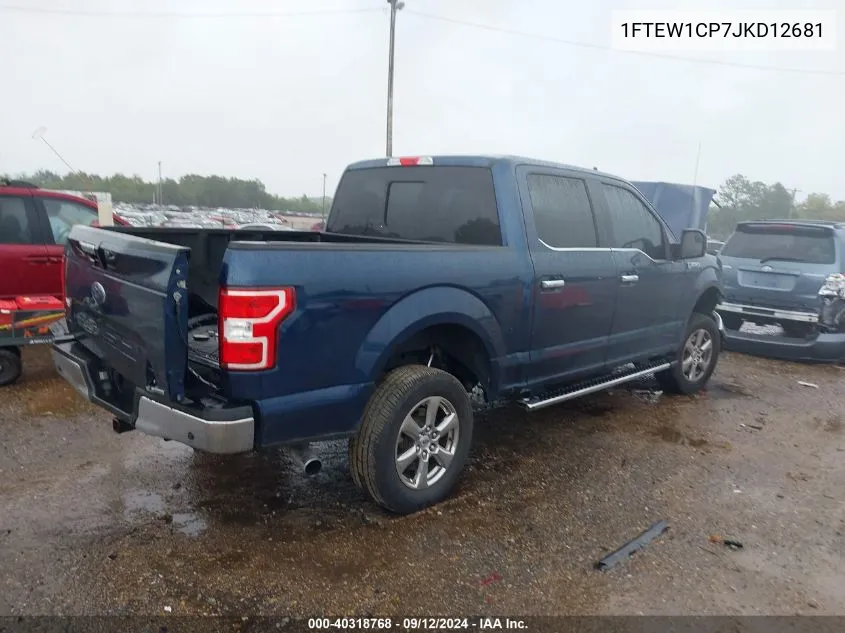 2018 Ford F150 Supercrew VIN: 1FTEW1CP7JKD12681 Lot: 40318768