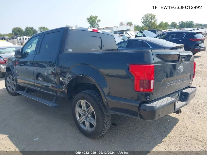 2018 Ford F-150 Lariat VIN: 1FTEW1EG3JFC13992 Lot: 40321029