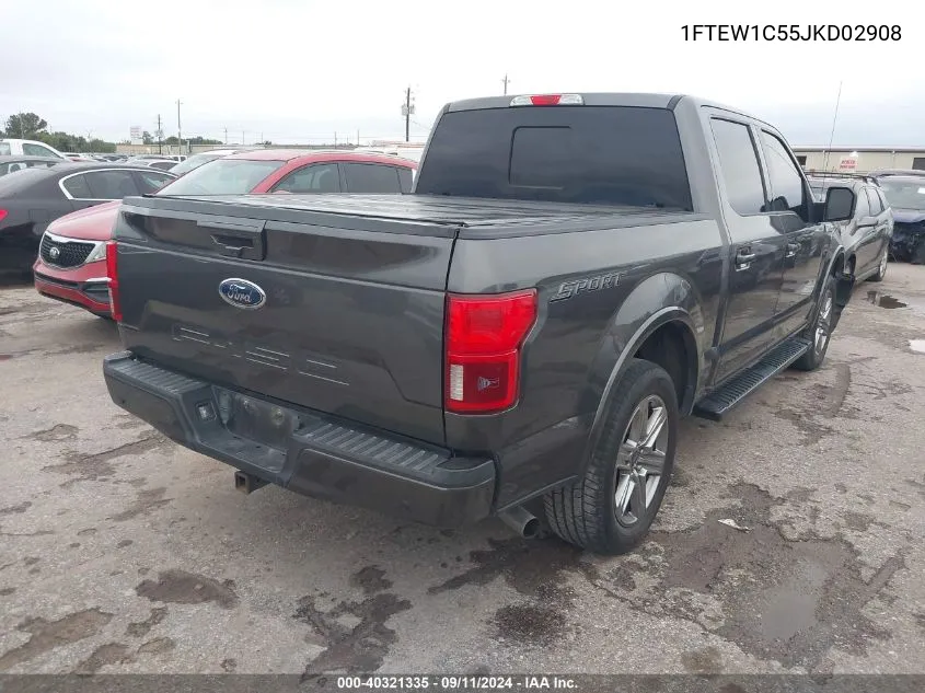 2018 Ford F150 Supercrew VIN: 1FTEW1C55JKD02908 Lot: 40321335