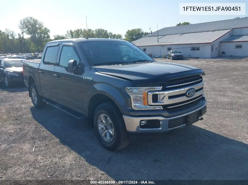 2018 Ford F-150 Supercrew VIN: 1FTEW1E51JFA90451 Lot: 40356599