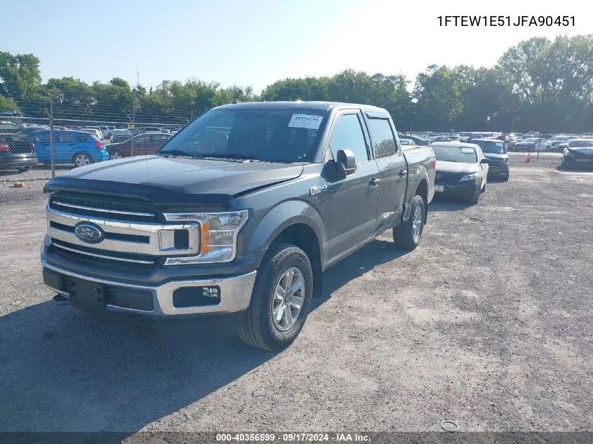 2018 Ford F-150 Supercrew VIN: 1FTEW1E51JFA90451 Lot: 40356599