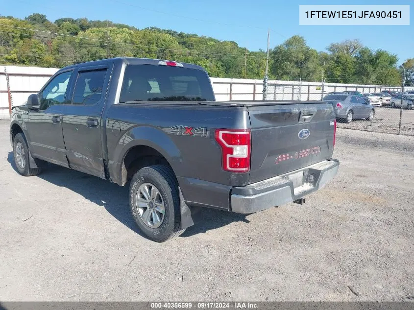 2018 Ford F-150 Supercrew VIN: 1FTEW1E51JFA90451 Lot: 40356599