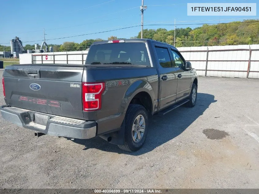 2018 Ford F-150 Supercrew VIN: 1FTEW1E51JFA90451 Lot: 40356599