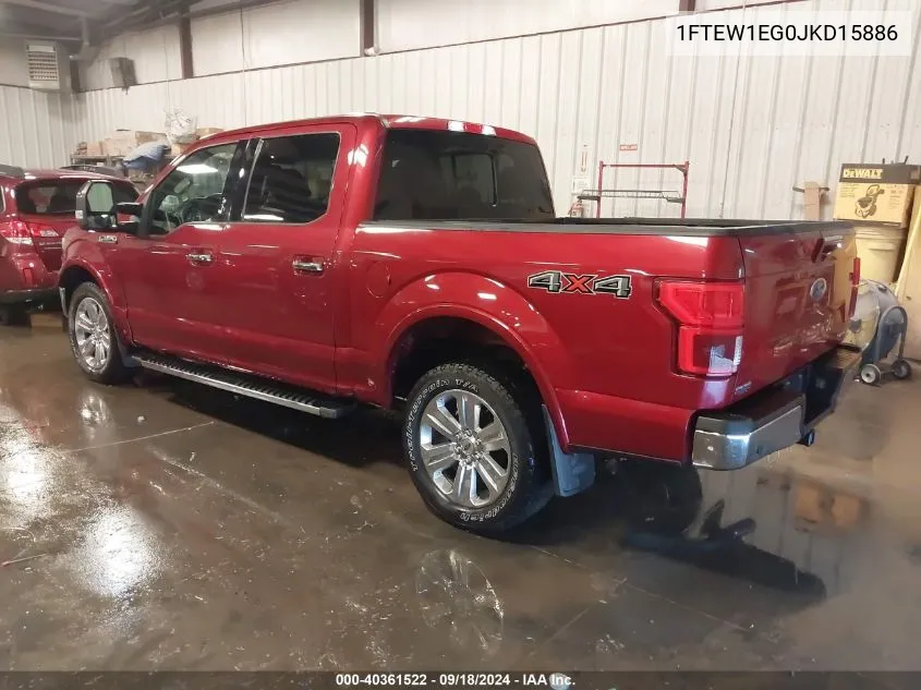 2018 Ford F-150 Lariat VIN: 1FTEW1EG0JKD15886 Lot: 40361522