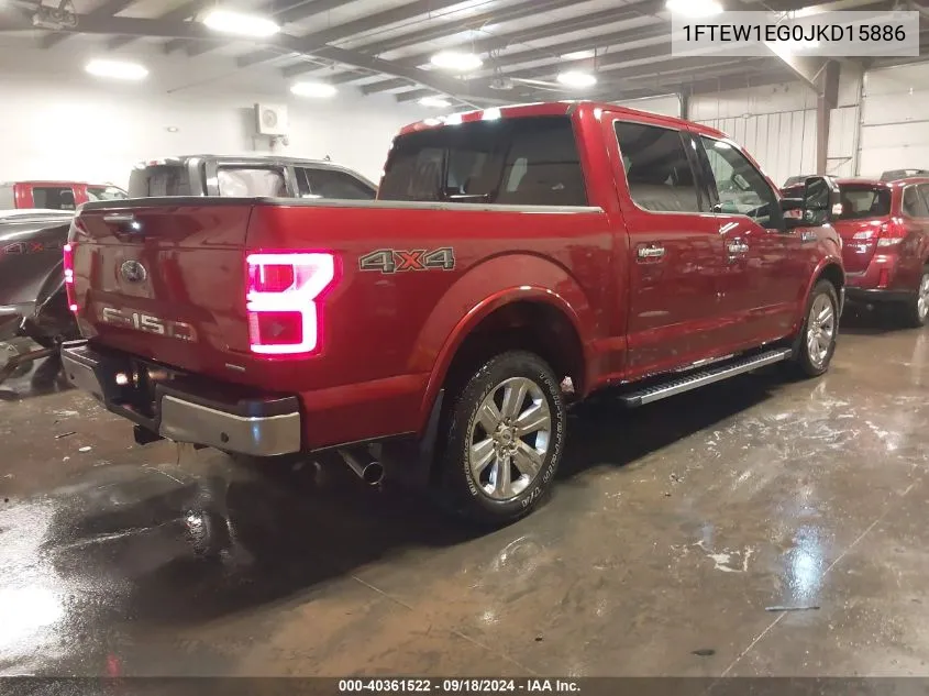 2018 Ford F-150 Lariat VIN: 1FTEW1EG0JKD15886 Lot: 40361522