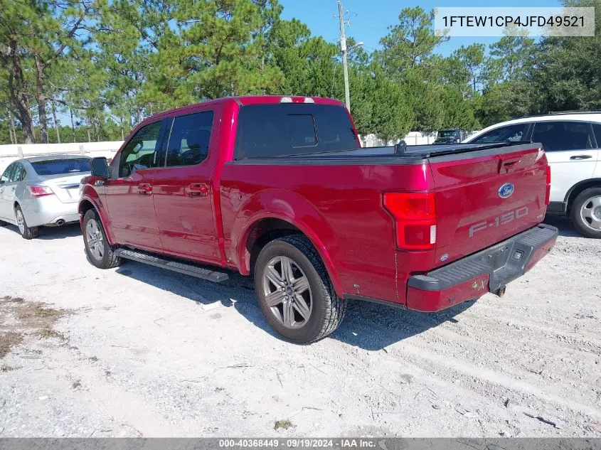 2018 Ford F-150 Lariat VIN: 1FTEW1CP4JFD49521 Lot: 40368449