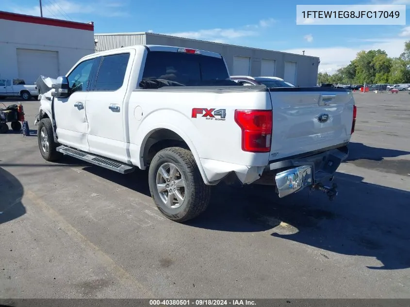 2018 Ford F-150 Lariat VIN: 1FTEW1EG8JFC17049 Lot: 40380501