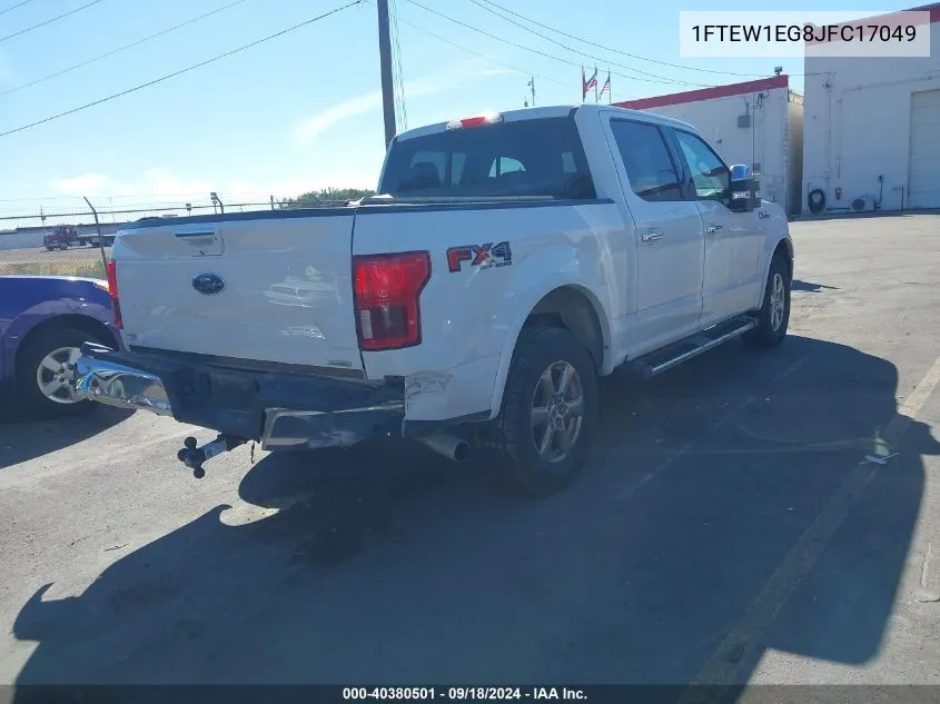 2018 Ford F-150 Lariat VIN: 1FTEW1EG8JFC17049 Lot: 40380501