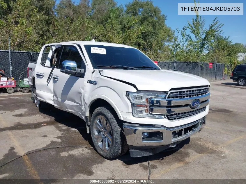 2018 Ford F-150 Lariat VIN: 1FTEW1EG4JKD05703 Lot: 40383802