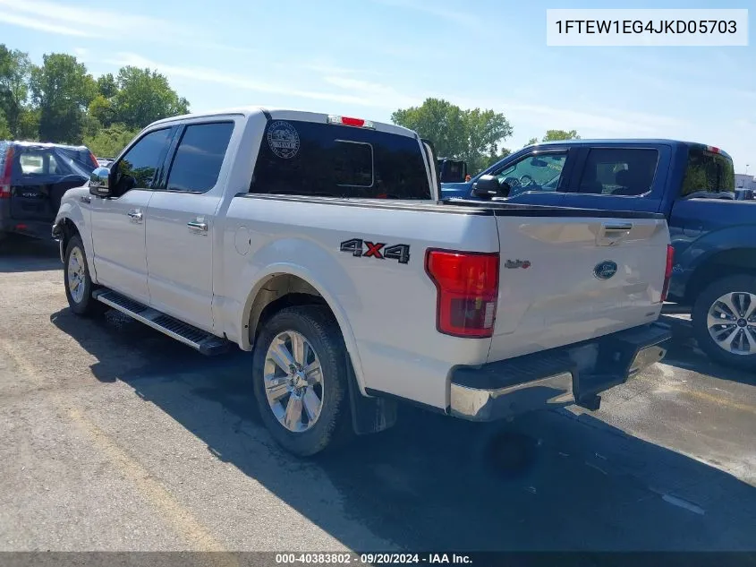 2018 Ford F-150 Lariat VIN: 1FTEW1EG4JKD05703 Lot: 40383802