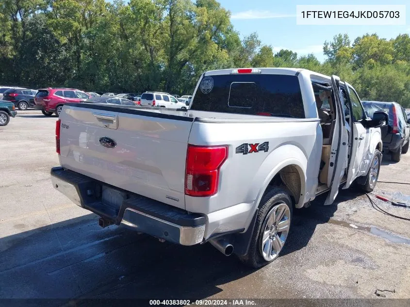 2018 Ford F-150 Lariat VIN: 1FTEW1EG4JKD05703 Lot: 40383802