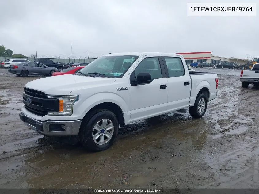 2018 Ford F-150 Xl VIN: 1FTEW1CBXJFB49764 Lot: 40387435