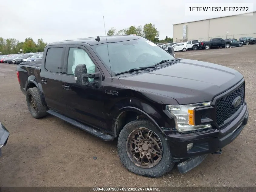 2018 Ford F150 Supercrew VIN: 1FTEW1E52JFE22722 Lot: 40397960