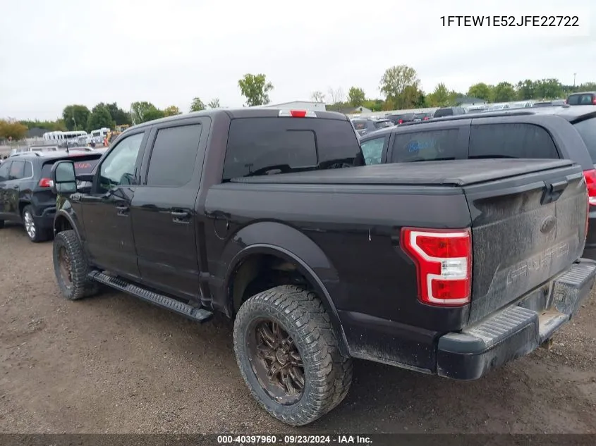 2018 Ford F150 Supercrew VIN: 1FTEW1E52JFE22722 Lot: 40397960