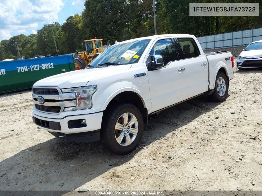 2018 Ford F-150 Platinum VIN: 1FTEW1EG8JFA73728 Lot: 40400510