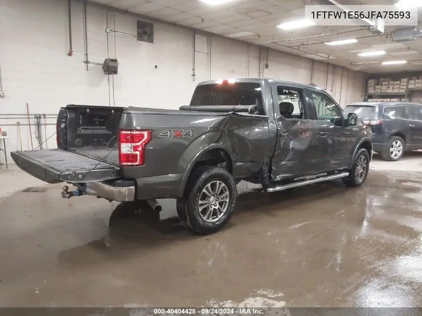 2018 Ford F150 Supercrew VIN: 1FTFW1E56JFA75593 Lot: 40404428