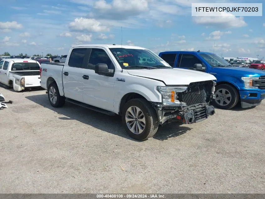 2018 Ford F-150 Xl VIN: 1FTEW1CP0JKF70203 Lot: 40408108