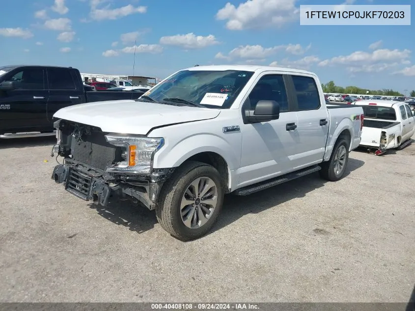 2018 Ford F-150 Xl VIN: 1FTEW1CP0JKF70203 Lot: 40408108