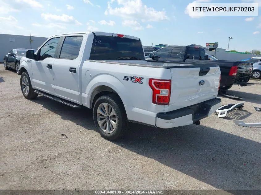 2018 Ford F-150 Xl VIN: 1FTEW1CP0JKF70203 Lot: 40408108