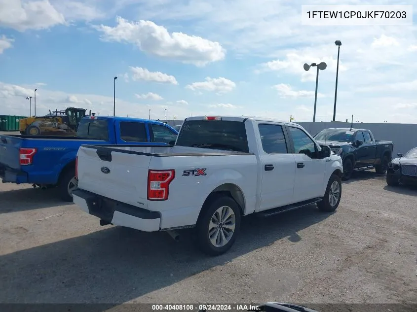 2018 Ford F-150 Xl VIN: 1FTEW1CP0JKF70203 Lot: 40408108