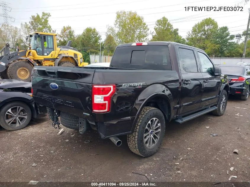 2018 Ford F-150 Xlt VIN: 1FTEW1EP2JFE03072 Lot: 40411094