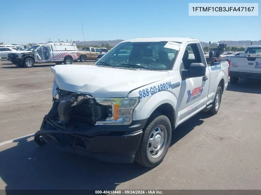 2018 Ford F-150 Xl VIN: 1FTMF1CB3JFA47167 Lot: 40413448