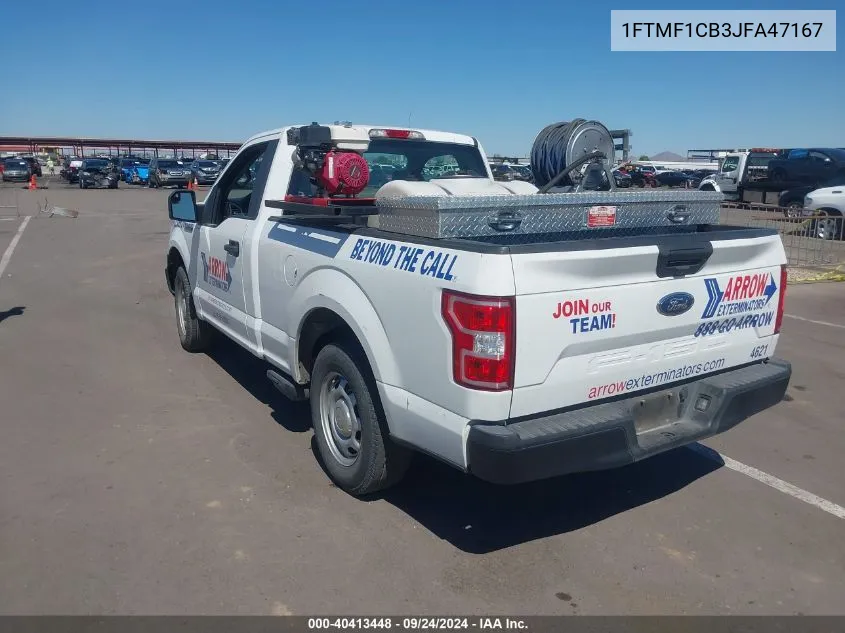 2018 Ford F-150 Xl VIN: 1FTMF1CB3JFA47167 Lot: 40413448