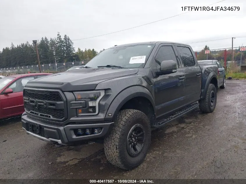 2018 Ford F-150 Raptor VIN: 1FTFW1RG4JFA34679 Lot: 40417557