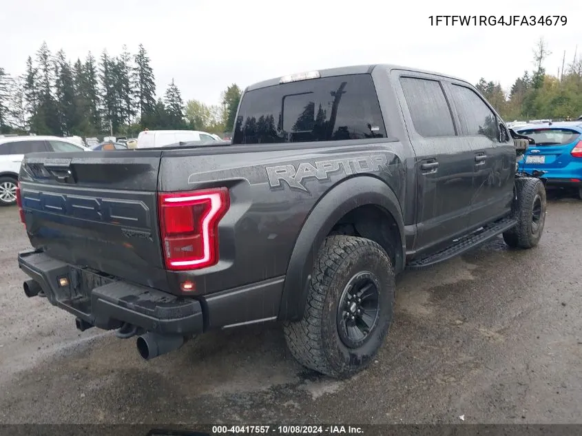 2018 Ford F-150 Raptor VIN: 1FTFW1RG4JFA34679 Lot: 40417557