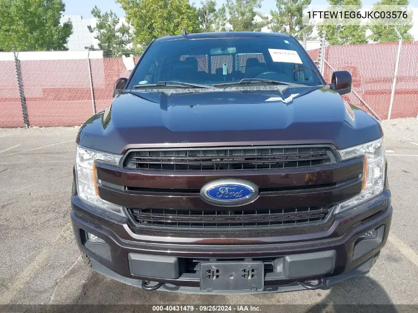 2018 Ford F-150 Lariat VIN: 1FTEW1EG6JKC03576 Lot: 40431479