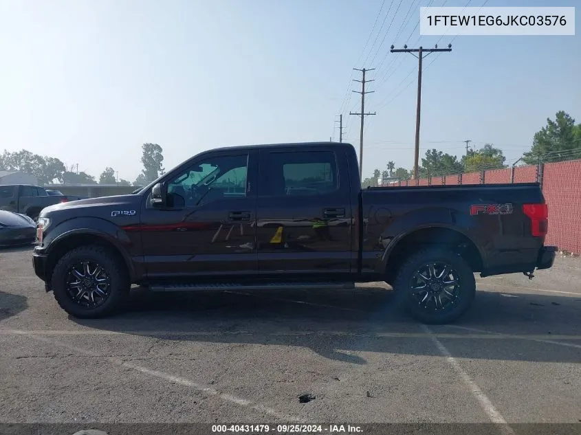 2018 Ford F-150 Lariat VIN: 1FTEW1EG6JKC03576 Lot: 40431479