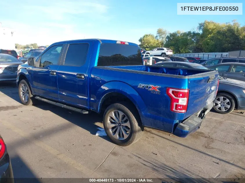 2018 Ford F-150 Supercrew VIN: 1FTEW1EP8JFE00550 Lot: 40445173