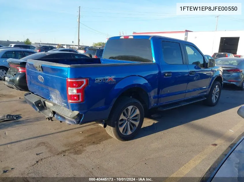 2018 Ford F-150 Supercrew VIN: 1FTEW1EP8JFE00550 Lot: 40445173