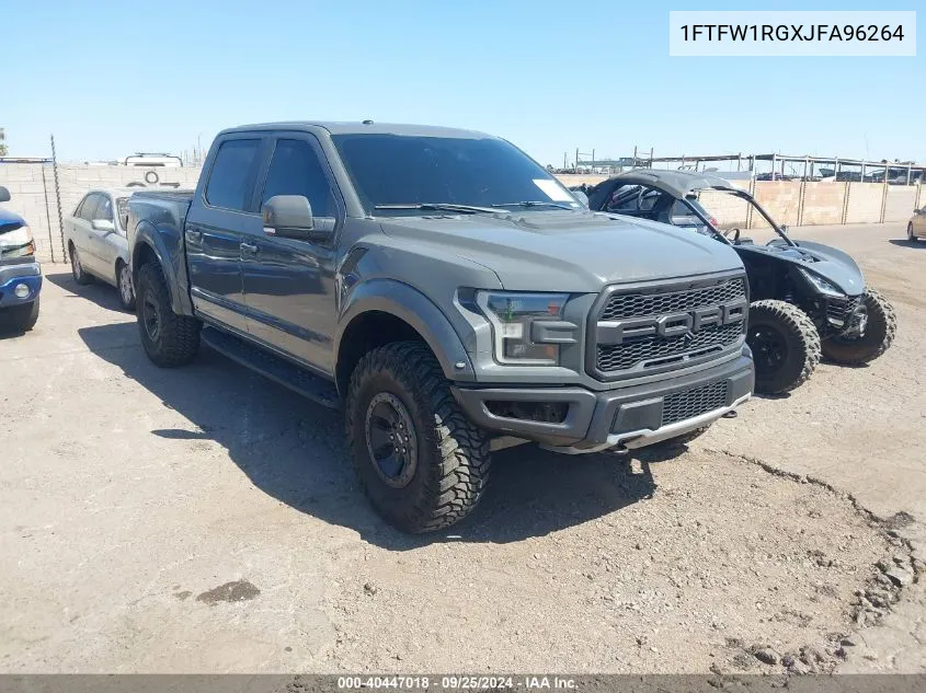 2018 Ford F-150 Raptor VIN: 1FTFW1RGXJFA96264 Lot: 40447018