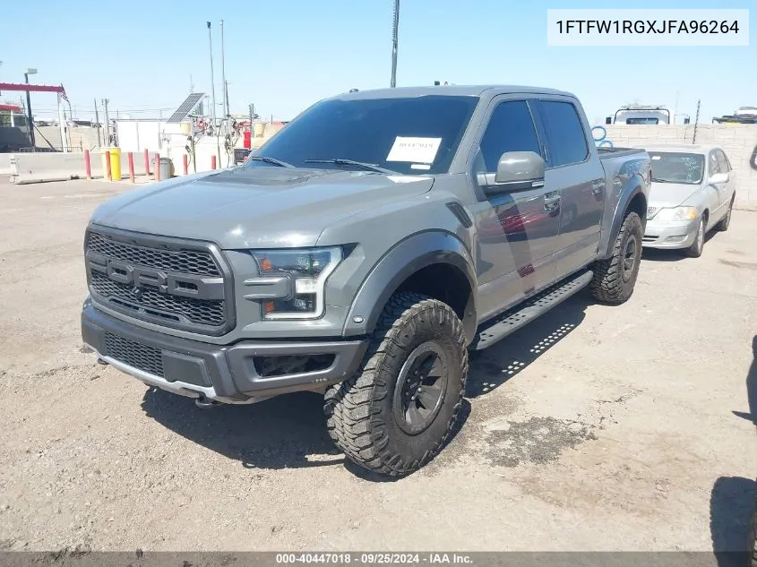 2018 Ford F-150 Raptor VIN: 1FTFW1RGXJFA96264 Lot: 40447018