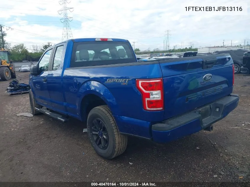 2018 Ford F-150 Xl VIN: 1FTEX1EB1JFB13116 Lot: 40470164