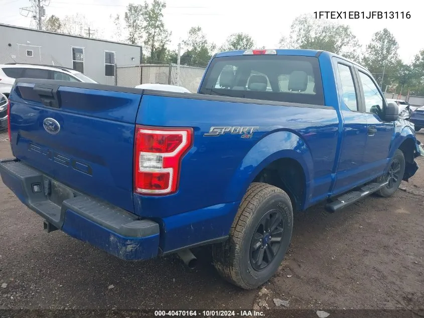 2018 Ford F-150 Xl VIN: 1FTEX1EB1JFB13116 Lot: 40470164