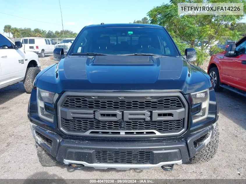 2018 Ford F-150 Raptor VIN: 1FTFW1RGXJFA14226 Lot: 40470238