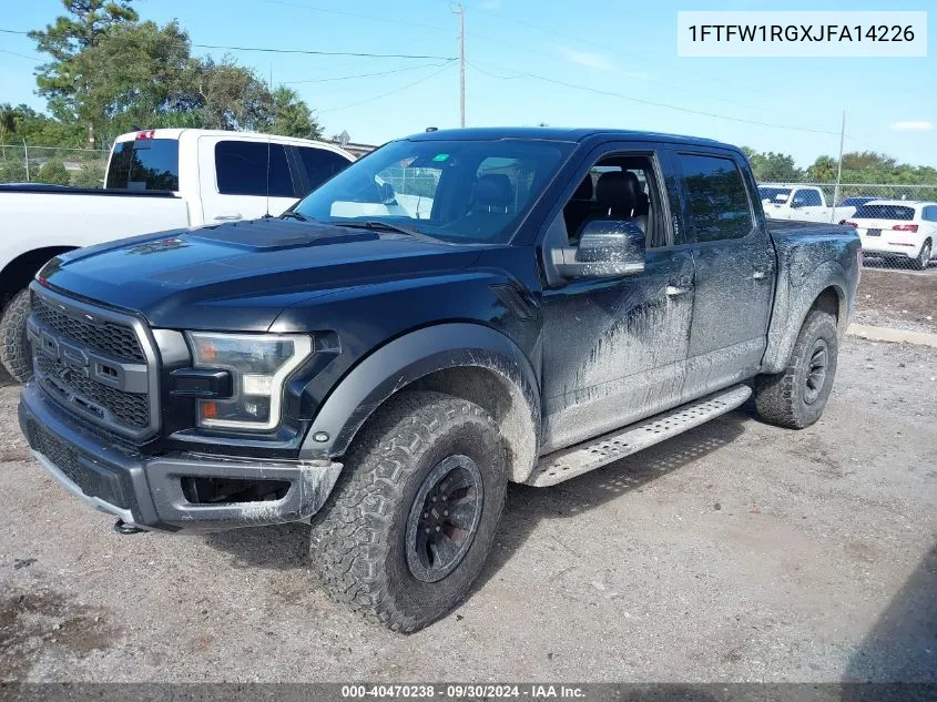 2018 Ford F-150 Raptor VIN: 1FTFW1RGXJFA14226 Lot: 40470238