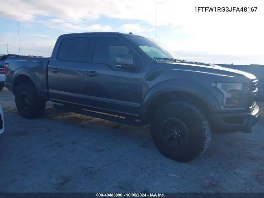 2018 Ford F150 Raptor VIN: 1FTFW1RG3JFA48167 Lot: 40483090