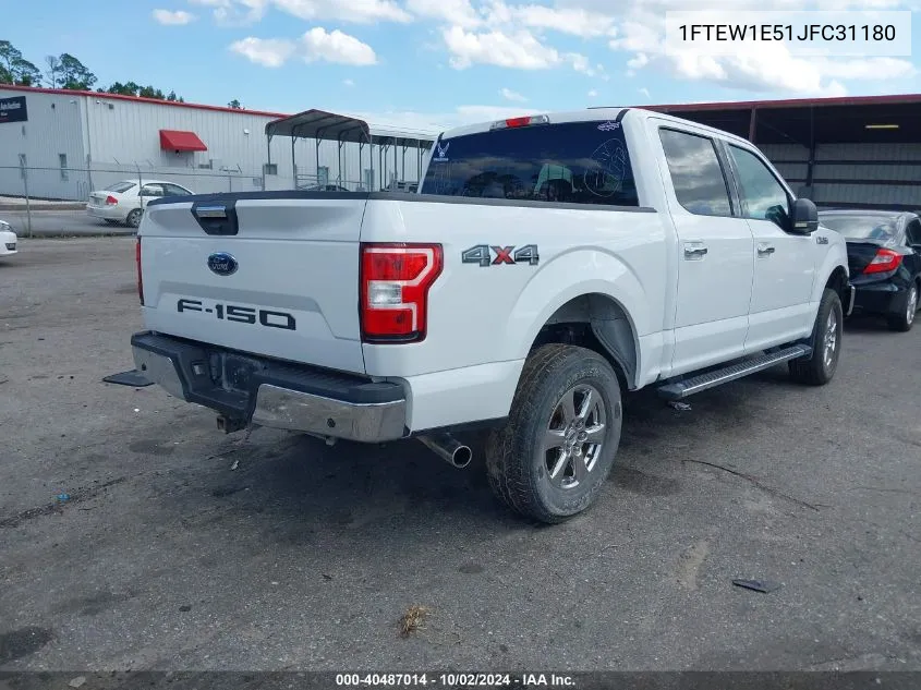 2018 Ford F-150 Xlt VIN: 1FTEW1E51JFC31180 Lot: 40487014