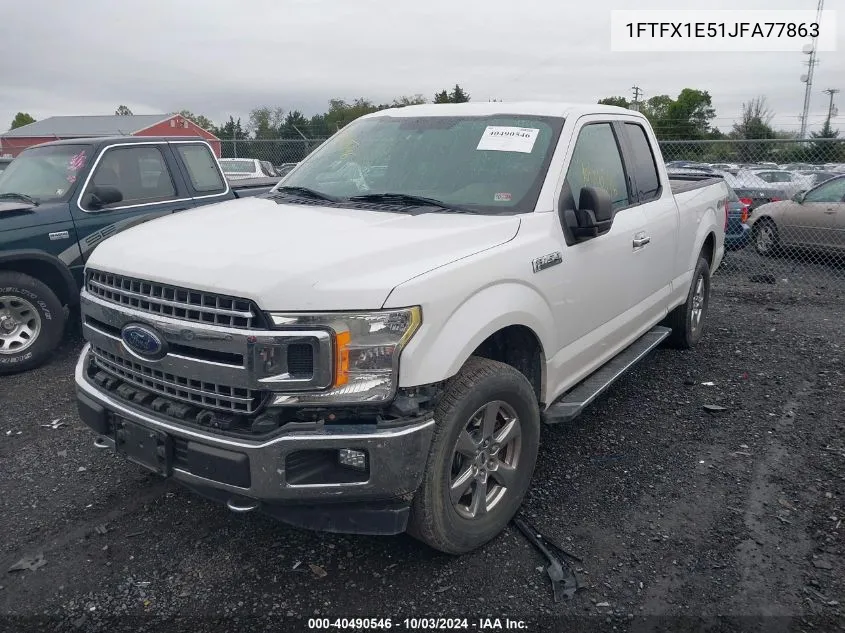 2018 Ford F-150 Xlt VIN: 1FTFX1E51JFA77863 Lot: 40490546