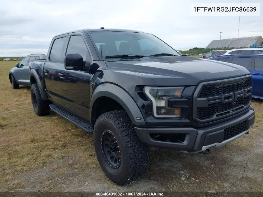 2018 Ford F-150 Raptor VIN: 1FTFW1RG2JFC86639 Lot: 40491632