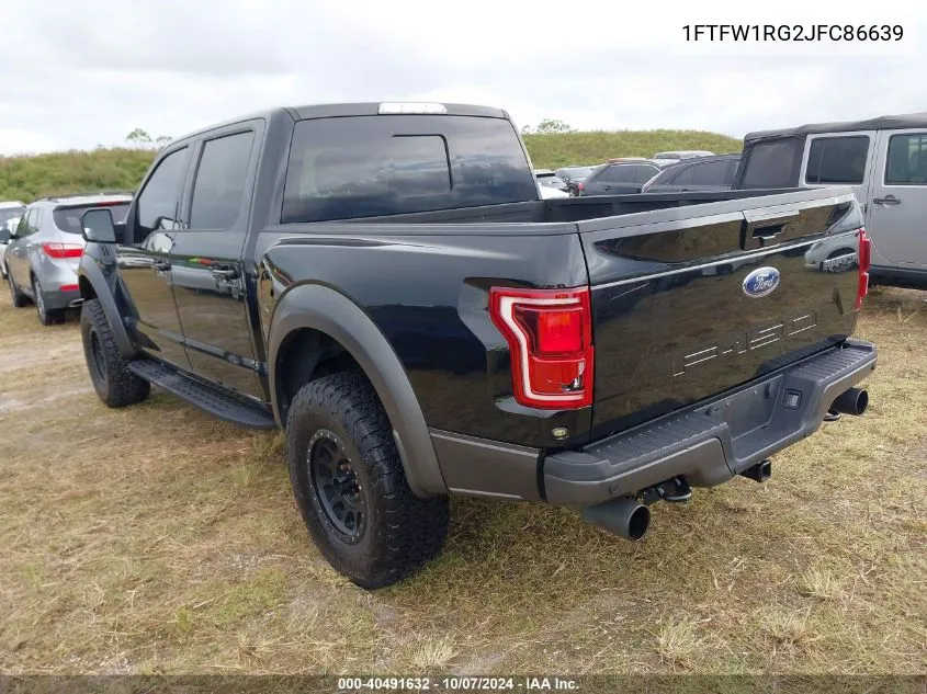 2018 Ford F-150 Raptor VIN: 1FTFW1RG2JFC86639 Lot: 40491632