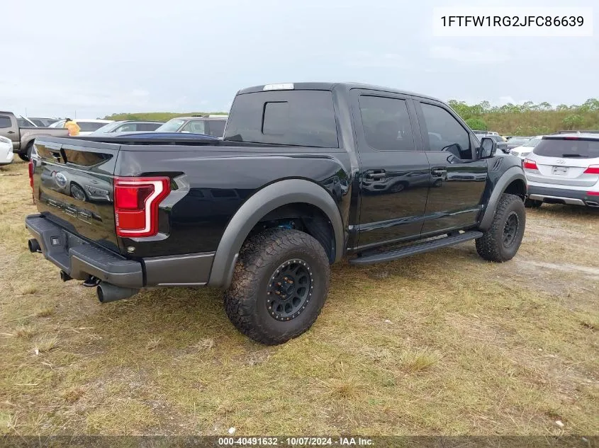 2018 Ford F-150 Raptor VIN: 1FTFW1RG2JFC86639 Lot: 40491632