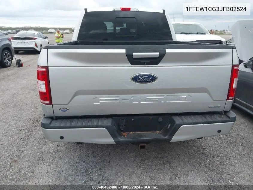 2018 Ford F-150 Xlt VIN: 1FTEW1CG3JFB02524 Lot: 40492400